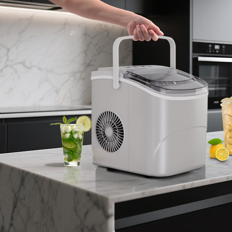 Ice Maker For Countertop, 9 Bullet Ice Cubes In 6 Mins, 26.5lb/24h, Ultra Fast Portable Ice Maker Machine With Auto-cleaning, Basket And Scoop, Ideal For Home, Kitchen, Camping, Rv