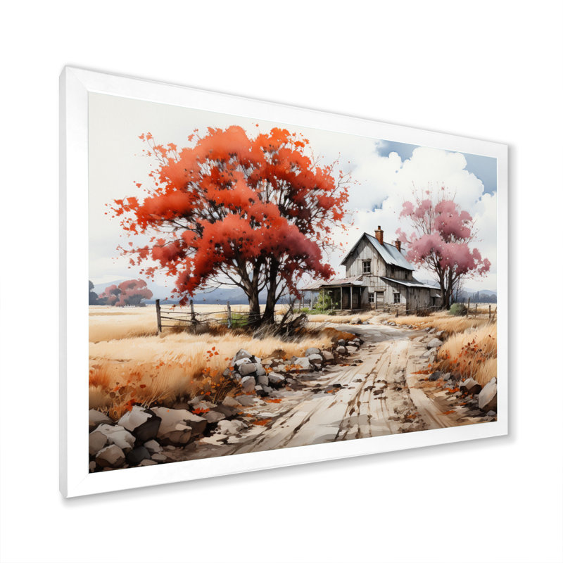 Masumah " Farmhouse Harmony ", Cadre simple blanc, H 24 po x l 32 po x P 1 po