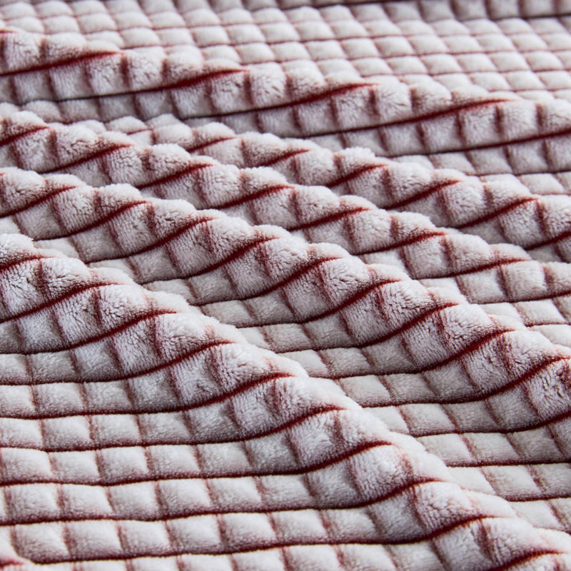 Couverture en peluche sculptée, Rouge, Double