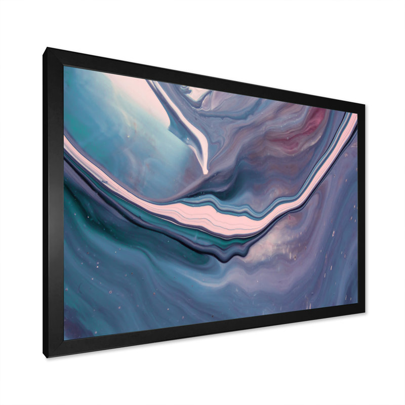 Reproduction d'art sur toile Luxury Luxury Marble Fluid Art X, Toile avec cadre noir, H 8 po x l 12 po x P 1 po