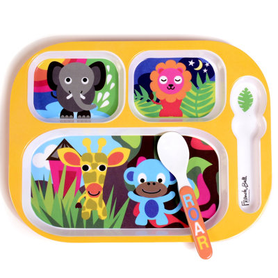Jungle Divided 2 Piece 11" Melamine Appetizer Plate Set