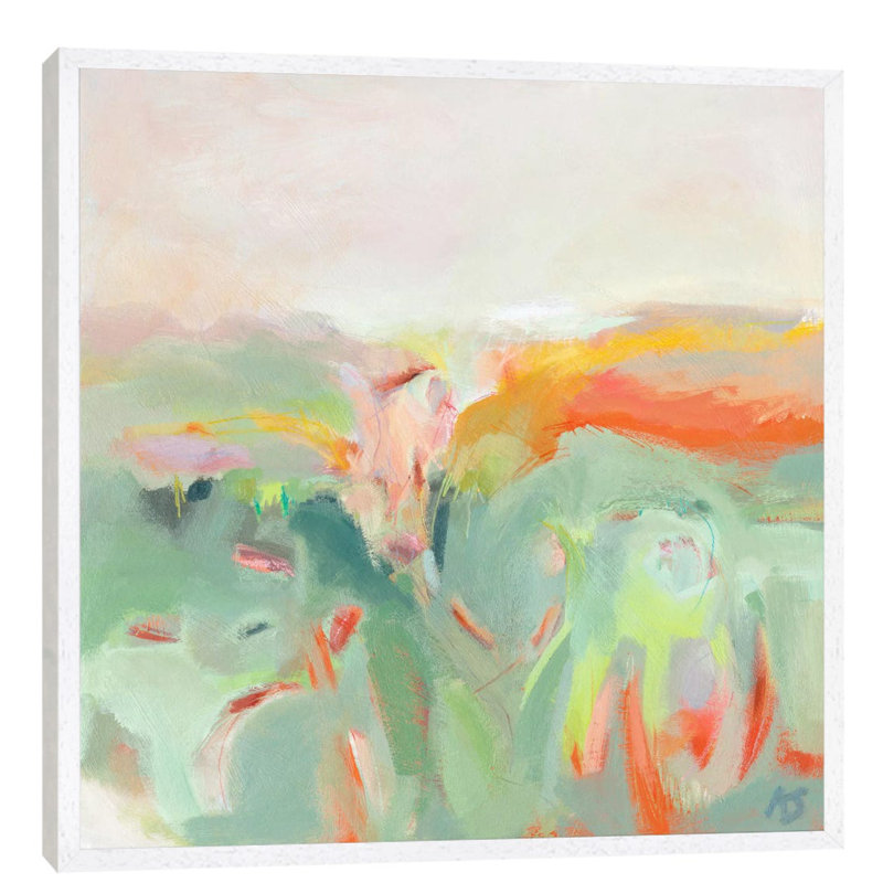 Confetti Fields by Alice Sheridan - Painting on Canvas, White Framed, 66.04 cm H x 66.04 cm W