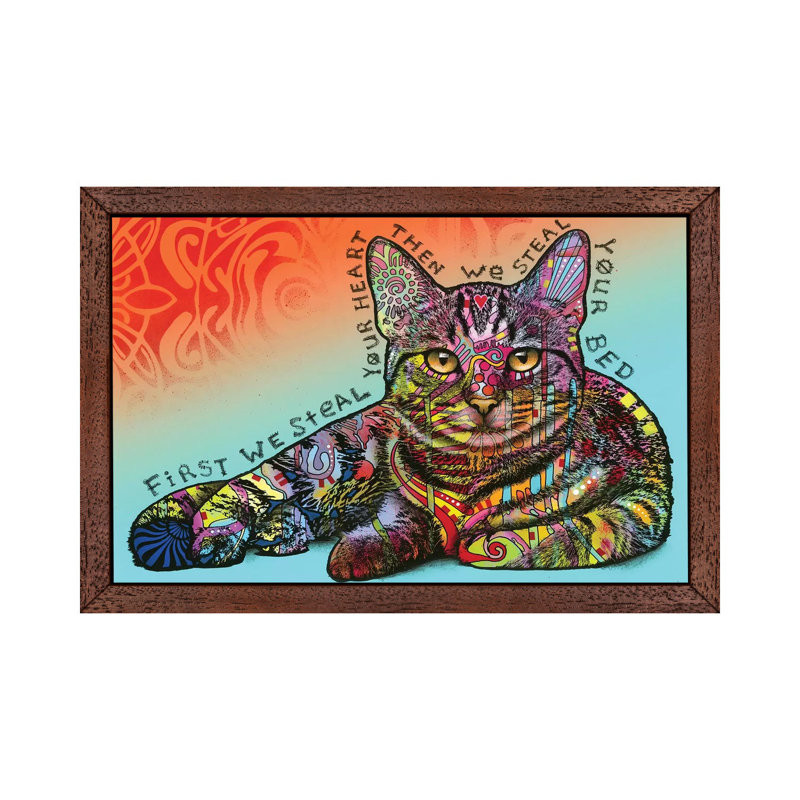 Steal Your Bed by Dean Russo - Floater Frame Print on Canvas, 66.04 cm H x 45.72 cm W, Brown Framed