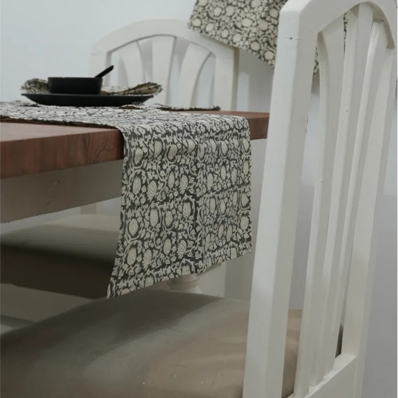 Red Barrel Studio® 16X70 Artistic table runner, Functional table runner, 8 Kamal, Gray, 11" Rectangle