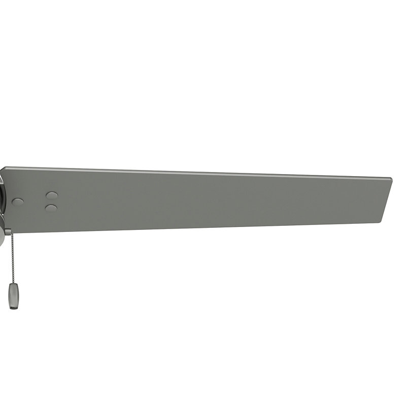 Ventilateur de plafond 52 pouces à 3 pales standard avec chaîne de traction Cassius, Argenté mat