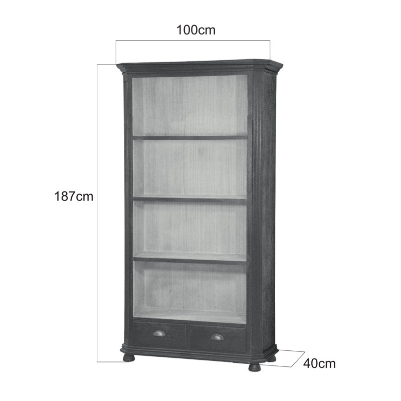 Cullins 187 cm H x 100 cm W Solid Wood Standard Bookcase