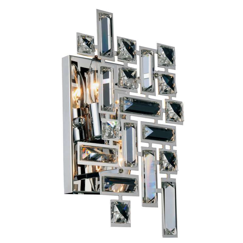 Applique murale encastrée à intensité variable en chrome Stickel, 2, H 12 po x l 8 po x P 3,5 po