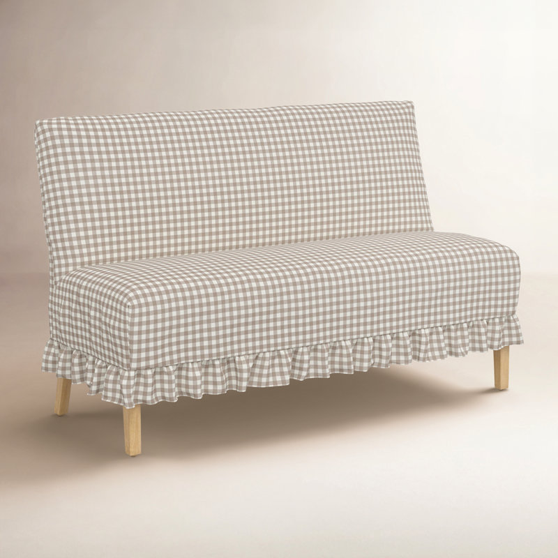 Maggie Slipcover Dining Banquette, Classic Gingham Tan