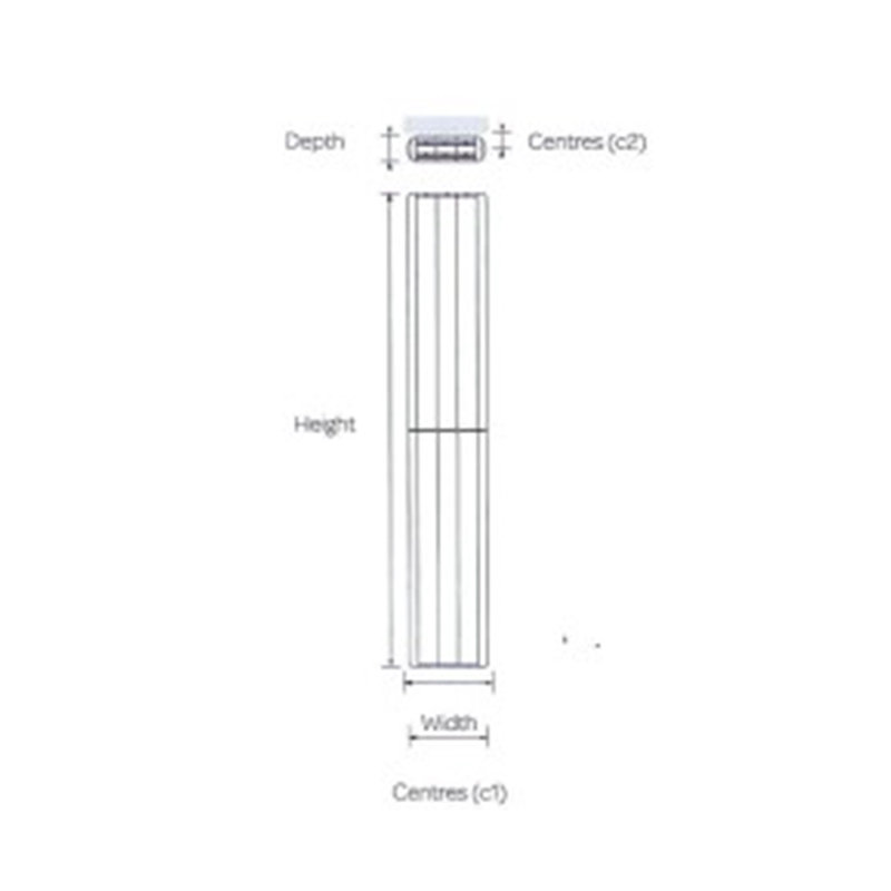 Clifton Vertical Designer Radiator, 1870" H x 480" W x 100" D