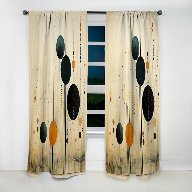 Rideau occultant multicolore coloré Mid Century Minimalist Oasis IV - 1 panneau, L 52 po x L 120 po