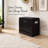 Basicwise Shoe Storage Bench with Leather Cushion – Classic Black Wooden Entryway, Fold-Out Hidden Double Shoe Rack, Easy Assembly, Comfortable Seat, Mudroom & Foyer Organizer
