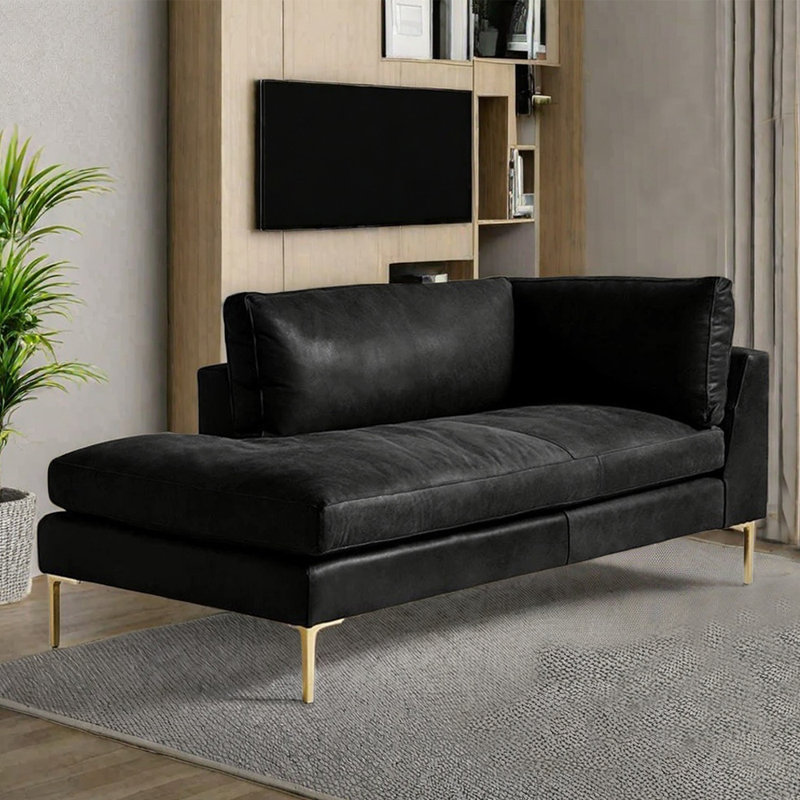 Fauteuil inclinable en éponge confortable à haute élasticité, Doré, Orienté à droite, Noir, noir, noir, noir