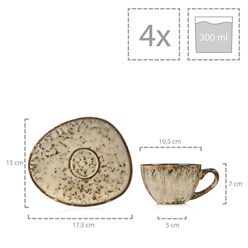8-tlg. Kaffeetassen Set Cylburn
