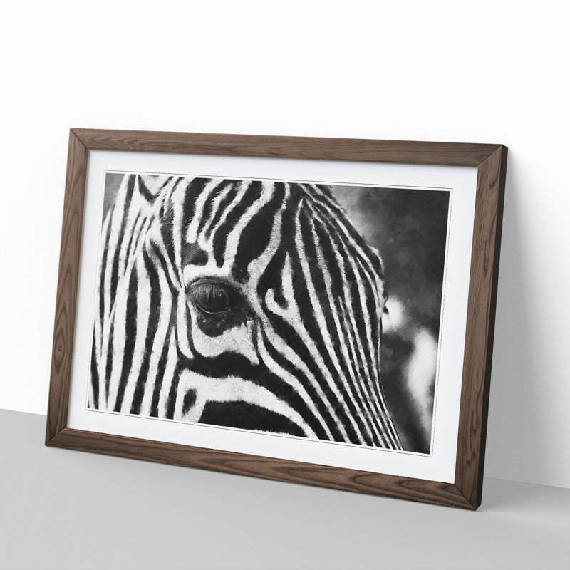 Zebra Vol.1 - Picture Frame Painting, 36cm H x 48cm W x 2cm D, Walnut