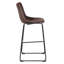 Tabouret en métal noir / brun foncé