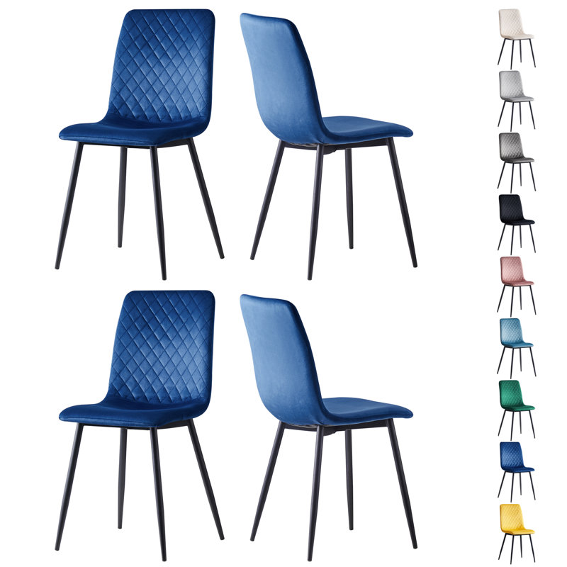 Upholstered Dining Chair, 4, Royal Blue