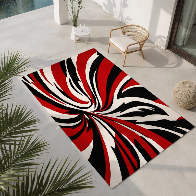Burning Equinox Indoor And Outdoor Area Rug, Rectangle 4' x 6'