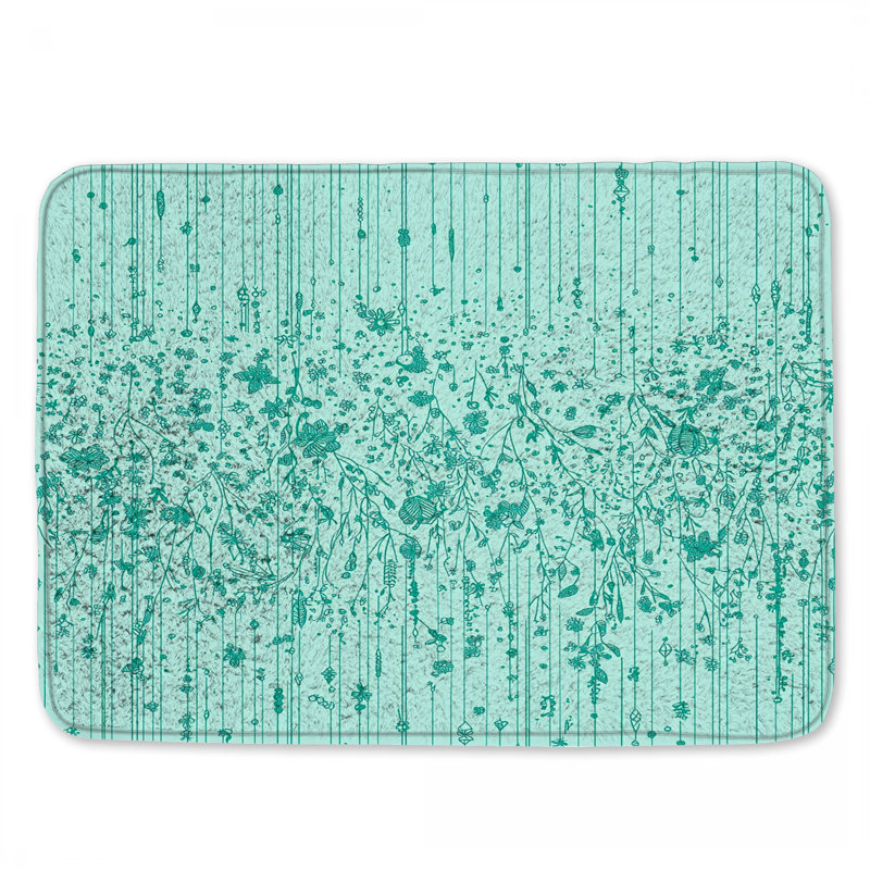 Tapis de bain à motif floral Boho, L 24 po x L 17 po