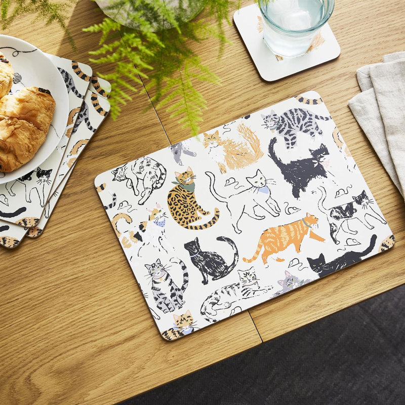 Feline Friends Animal Print Rectangle Placemat