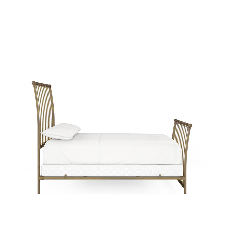 142 Altro Bed | Complete Sleigh, Burnished Gold, Twin