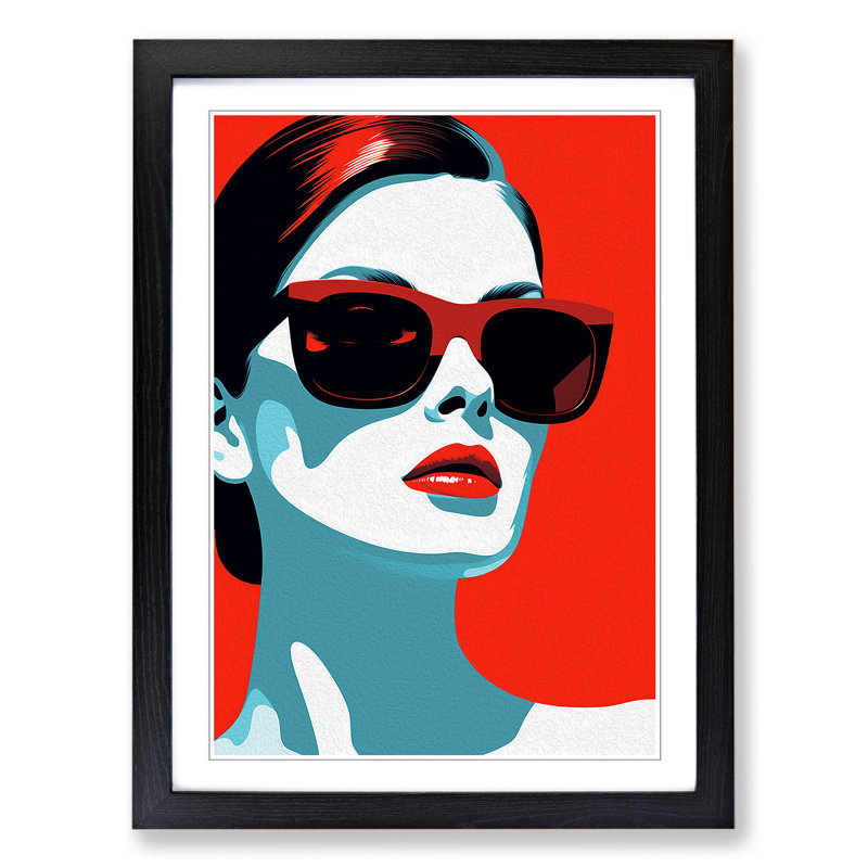 Minimalist Pop - Single Picture Frame Print on Wood, Black Framed, 34cm H x 25cm W x 2cm D
