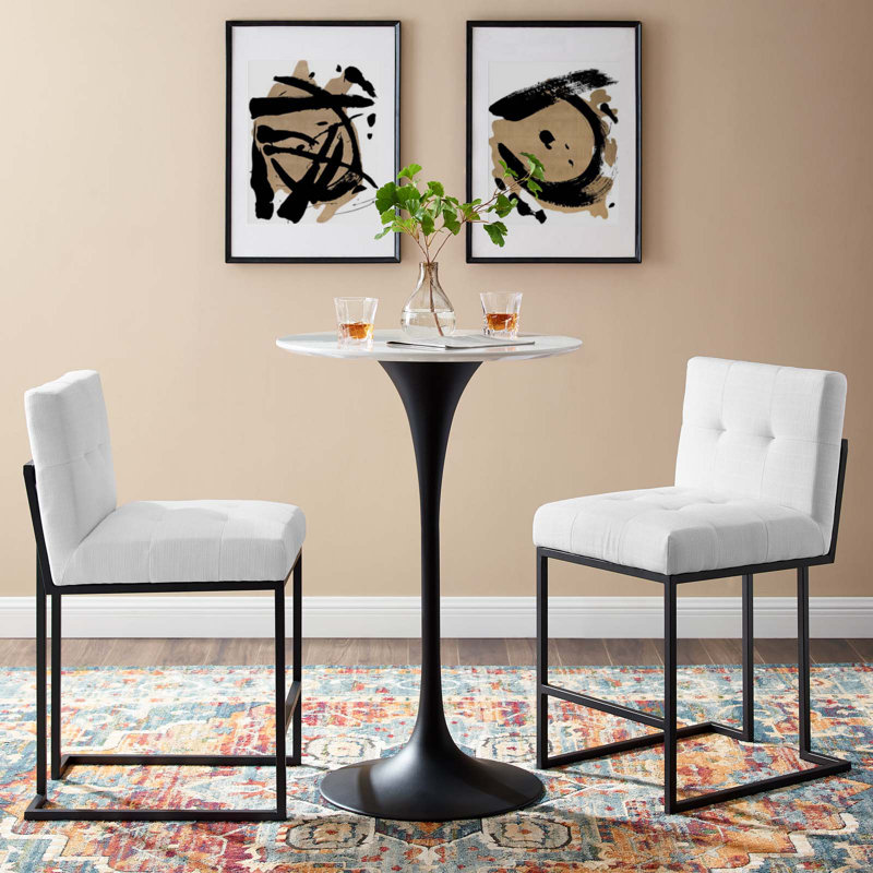 Privy Counter & Bar Stool, White, Counter Stool (24.5" Seat Height)