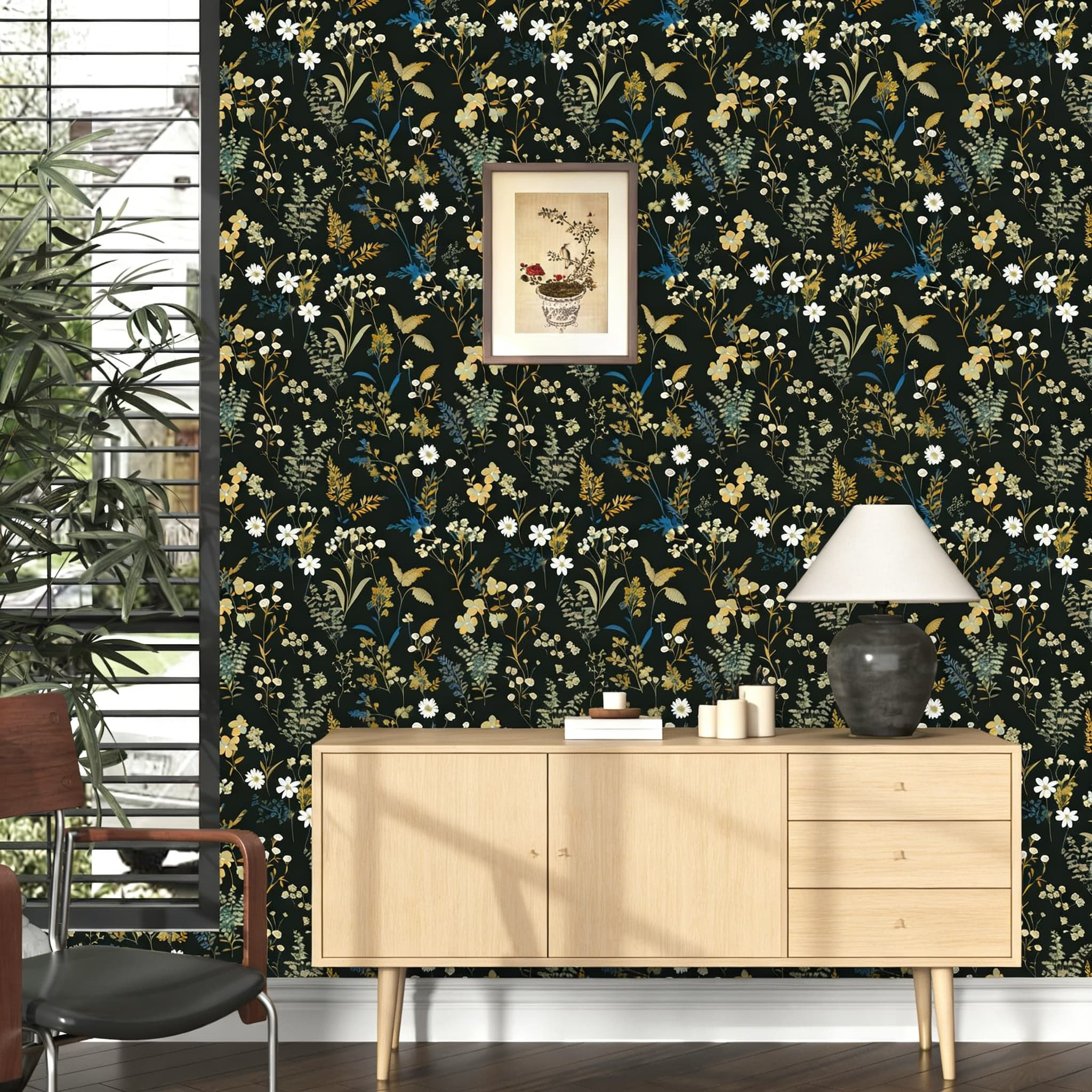 Winston Porter Vintage Botanical Peel And Stick Wallpaper - Dark Orange ...