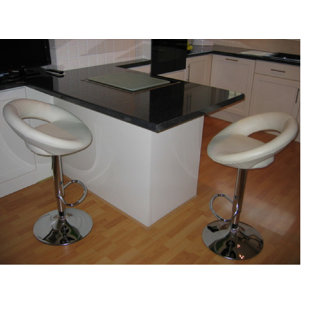 Swivel Upholstered Adjustable Height Counter Stool with Metal Frame