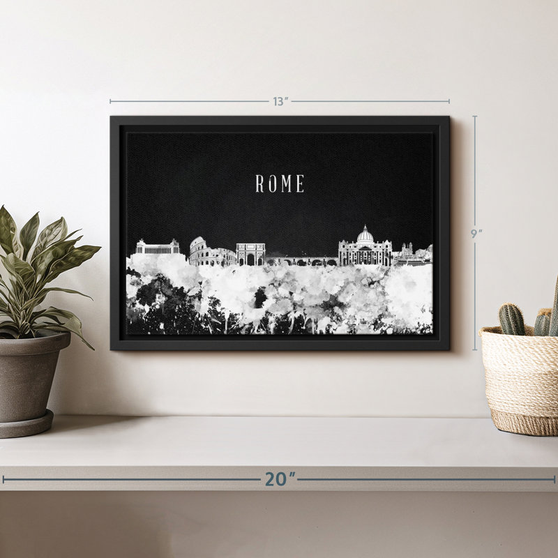 «Rome Skyline BW», H 9 po x l 13 po