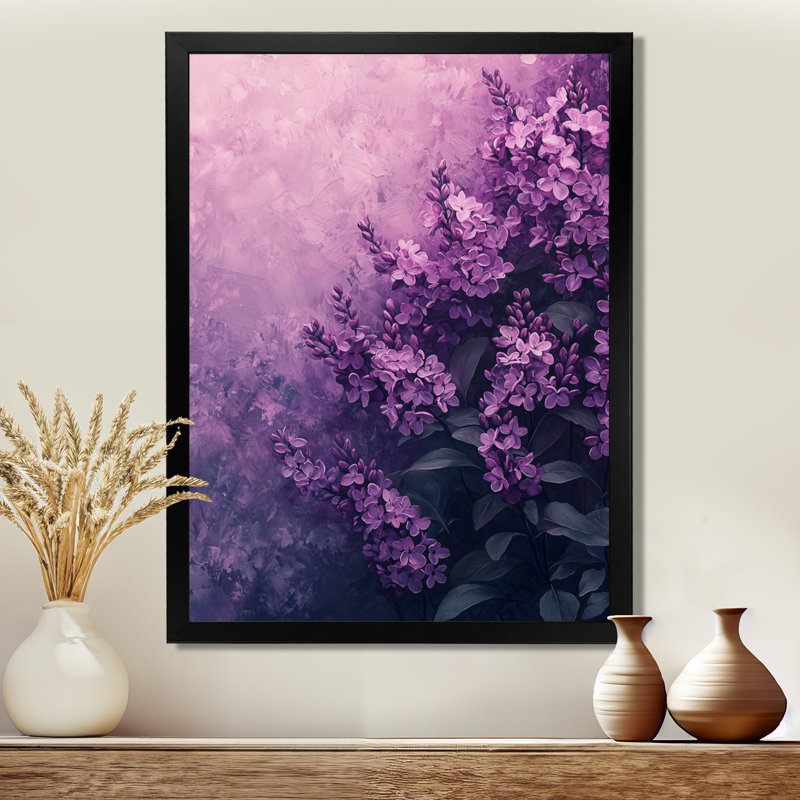 Yadira - Floral Wall Decor, Noir, noir, noir, noir, H 20 po x l 12 po, Reproduction encadrée sans passe-partout