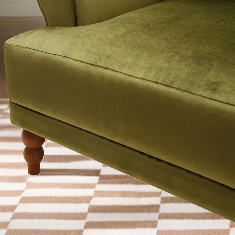 Fauteuil d'appoint surdimensionné avec coussin, Velours vert