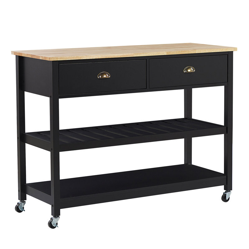 Newhaven Solid Wood Bar Cart, Black