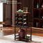 Support à vin autoportant à 3 niveaux avec porte-verre, présentoir de bar tout-en-un pour whisky, champagne et verres à pied, organisateur de bar polyvalent pour la maison