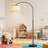 Modern Arc Floor Lamp With Foot Dimmer, Adjustable Reading Light With 9W LED Bulb, Tall Standing Lamp For Living Room And Bedroom-74687460-74687457-74687467