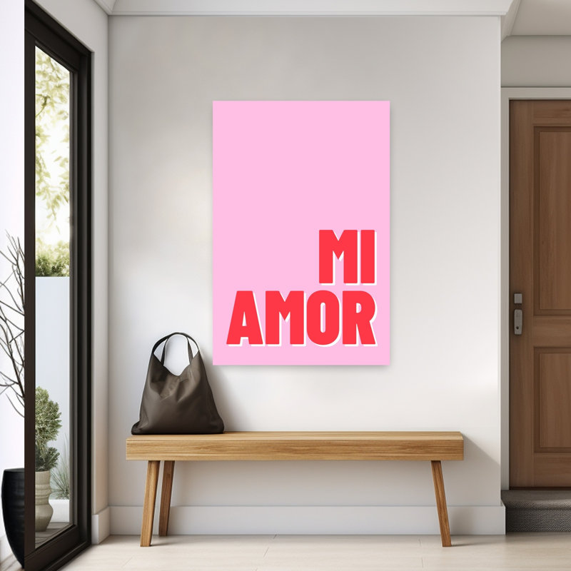 «Mi Amor Love Message», impression murale romantique moderne et minimaliste, 60" H x 40" W