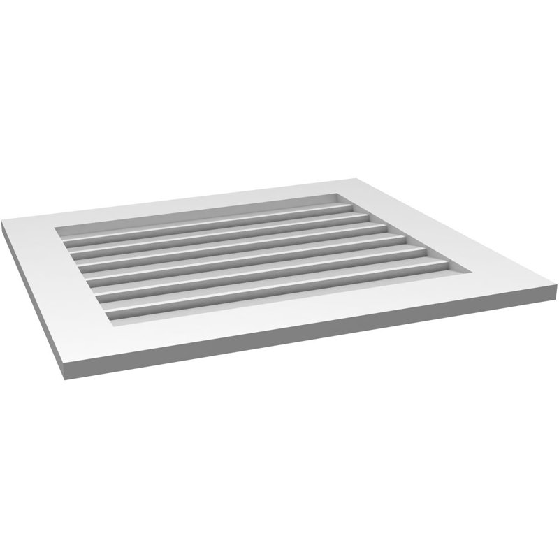 Évent à pignon fonctionnel en uréthane rectangulaire à fixation en surface, brun clair apprêté, H 26 po x l 30 po x P 1 po