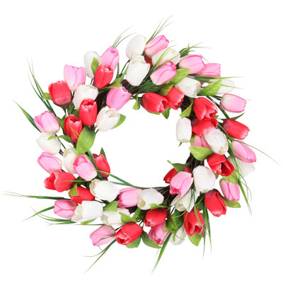 Tulip 22" Polyester Blend Grapevine Wreath