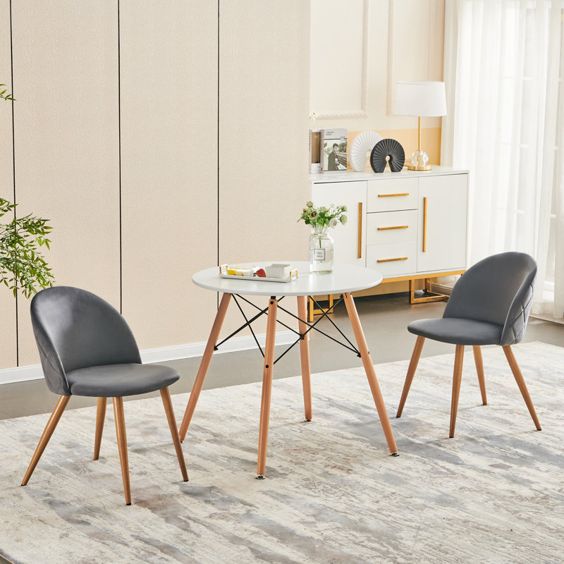 Eurania 17.7'' H Tufted Velvet Upholstered Side Chair, Gray