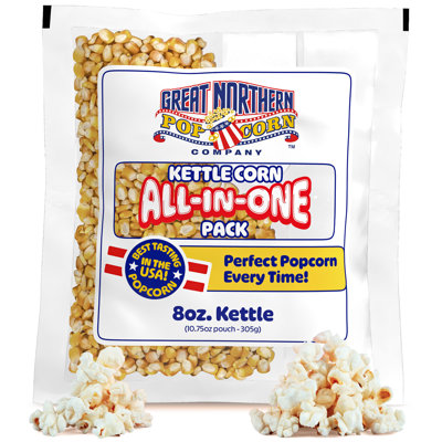Kettle Corn Popcorn Machine Popcorn Packets - 24-Pack Pre-Measured All in One Popcorn Packs - Bulk Popcorn Kernels, Sweet and Salty Popcorn Flavour, and Oil by Great Northern Popcorn