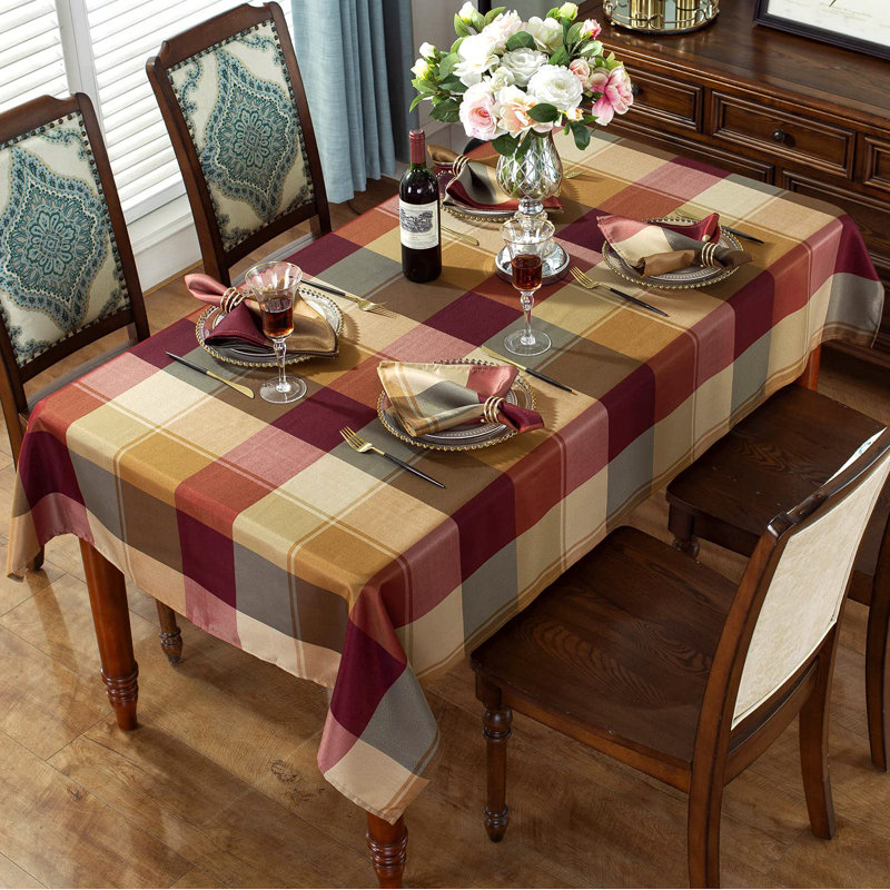 Rectangle Tablecloth 52 X 70 Inch Checkered Table Cloths Spillproof Anti-Shrink Soft And Wrinkle Resistant Decorative Fabric Table Cover(Rectangle/Oblong,Red)