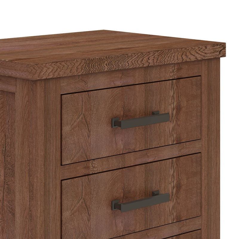Rustic Three Drawer Reclaimed Solid Wood Farmhouse Nightstand Set Of Two
