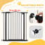 74-80cm Adjustable Metal Pet Gate Safety Barrier with Auto-Close Door Black