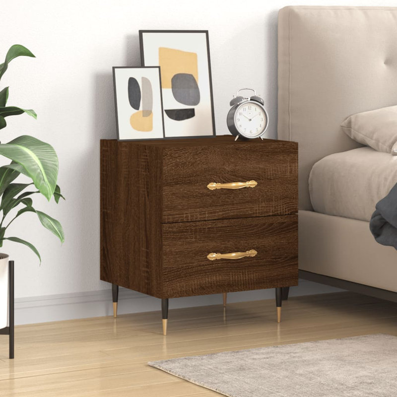 Rydal 40cm W Iron Bedside Table,  Grey Sonoma, Individual
