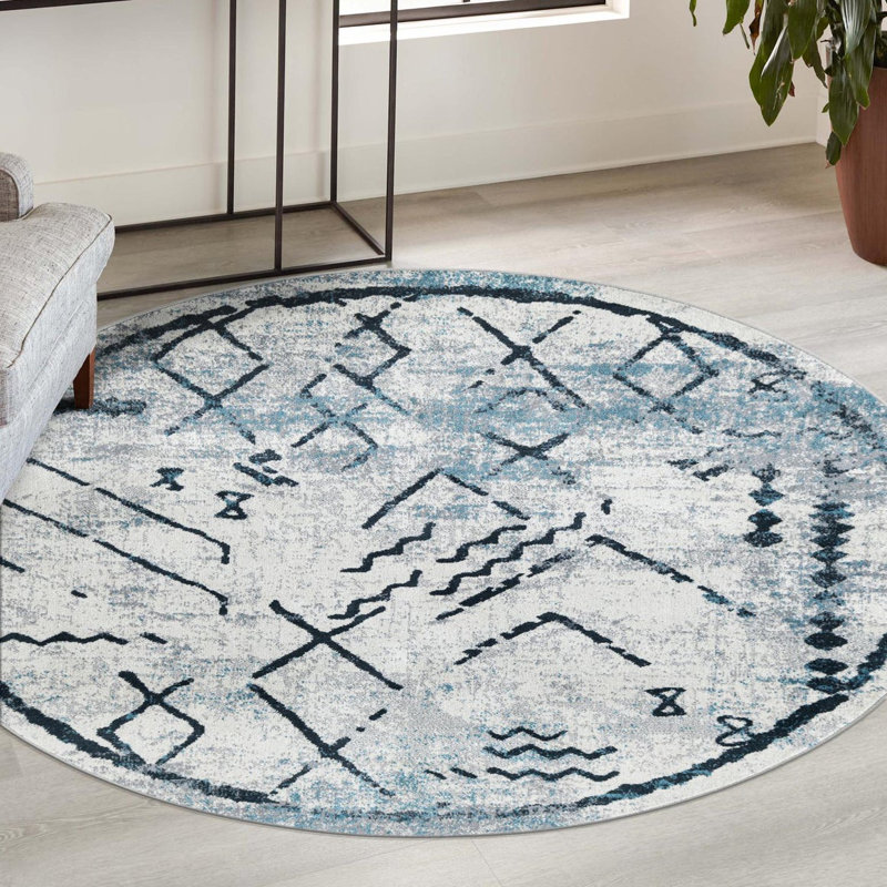 Eudora Geometric Indoor Rug, Round 5'3"