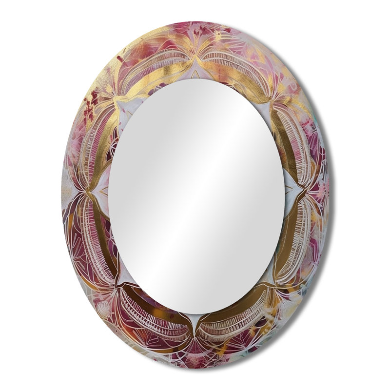 Miroir mural rose bohémien Mandala II, 43 po x 33 po