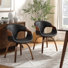 Bocea 17.32'' H Swivel Faux Leather Upholstery Dining Armchairs (Set of 2)