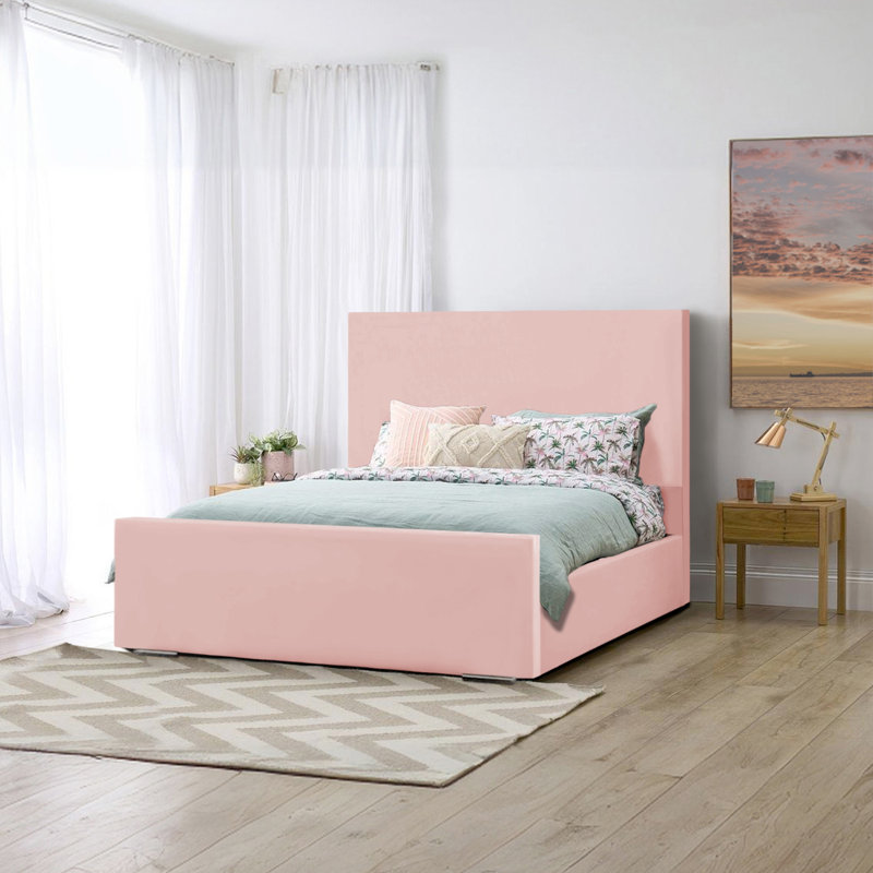 Prisila Upholstered Bed, Pink, Double (4'6)