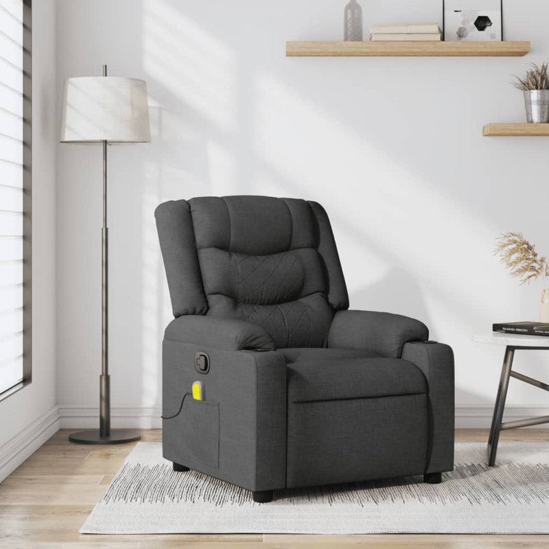 Fauteuil de massage, Noir, Inclinaison par pression manuelle