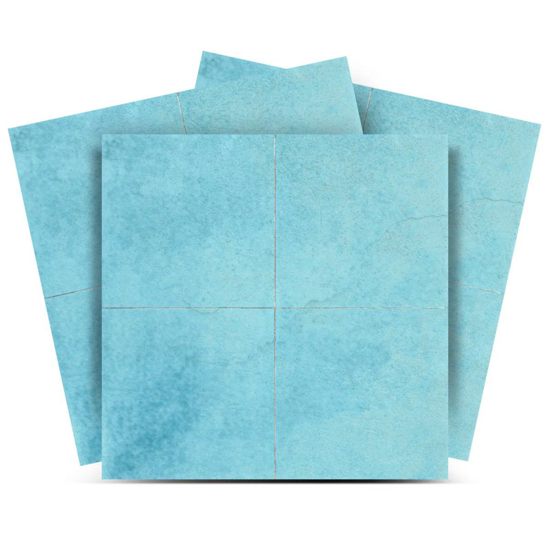 Carreau de mosaïque couleur vinyle auto-adhésif 6 po x 6 po, Bleu clair