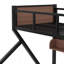 Lit superposé au-dessus de grand lit Ashrita XL, structure en métal avec tablettes de rangement et lumières DEL, conception peu encombrante et silencieuse, noir-1831798083